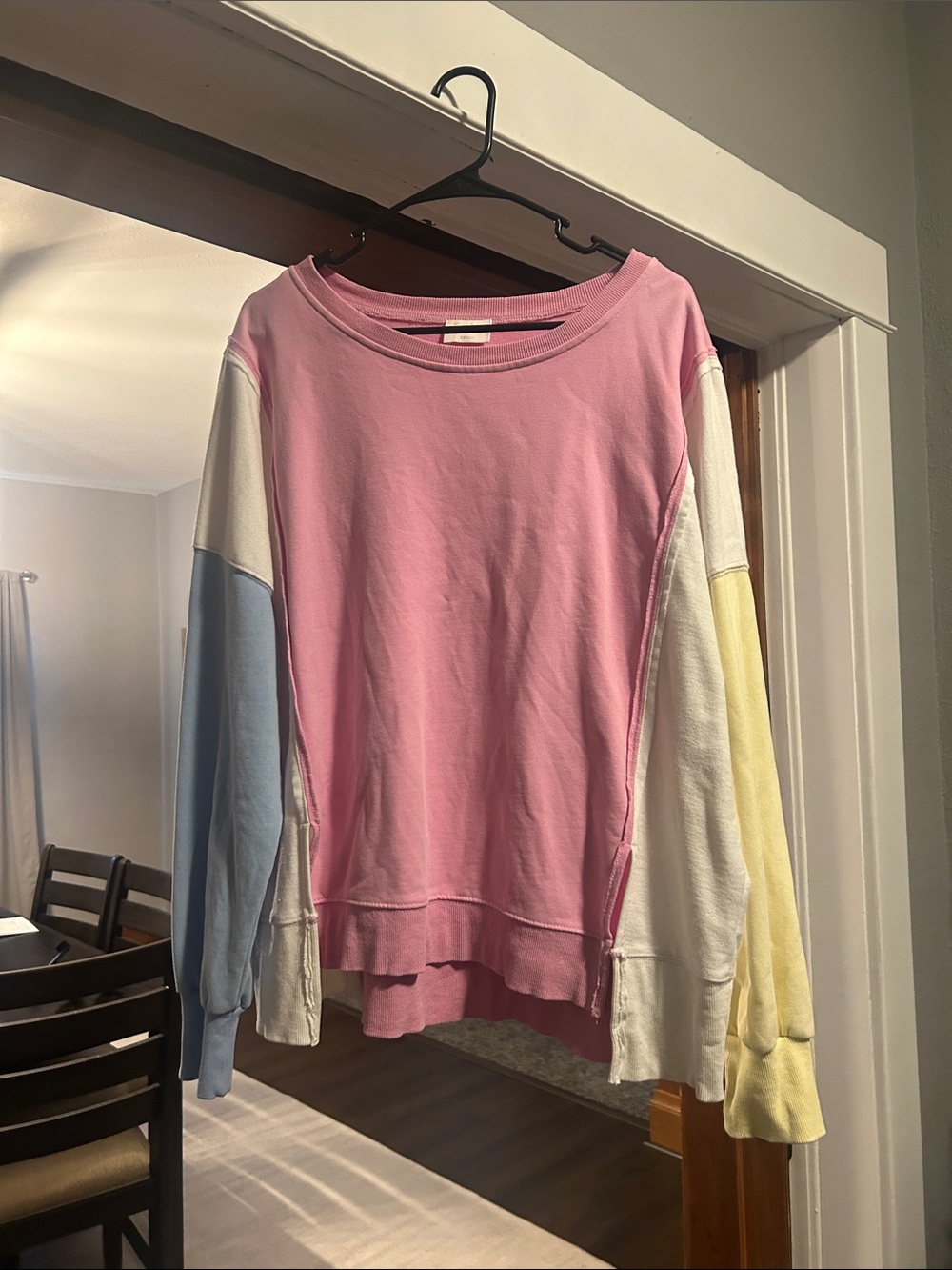 Fate Pastel Colorblock Sweatshirt - Pink, Blue, Yellow, Cream